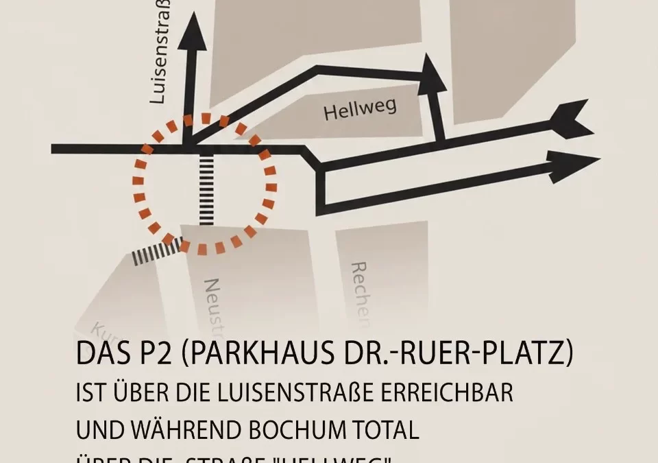 Änderungen Parkhausanfahrten wegen Festival „Bochum Total“bis einschließlich Montag, den 06. Juli